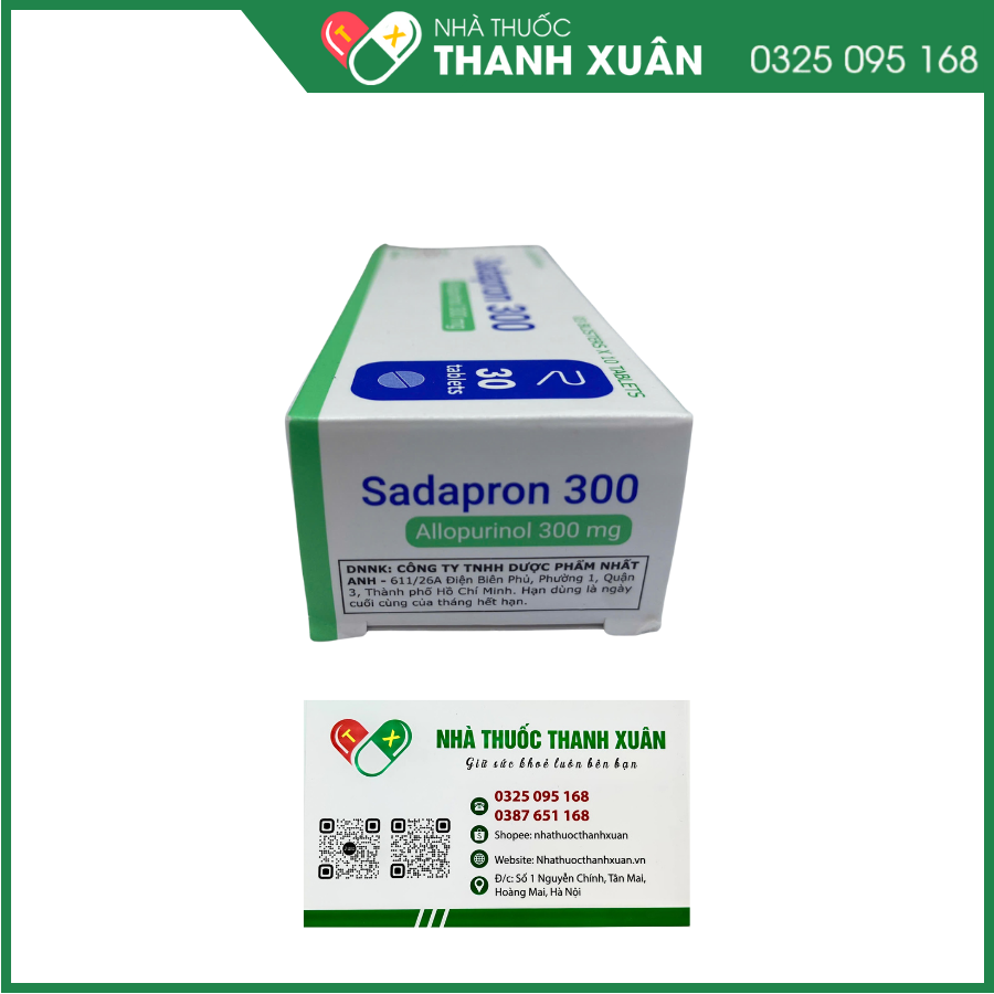 Sadapron 300 điều trị chứng tăng acid uric máu